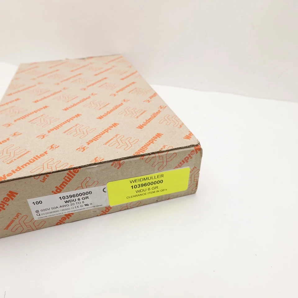 Weidmüller WDU 4 OR Terminal Blocks 1036760000 – 100pcs 600V 35A AWG 26–10 - Image 3 of 3