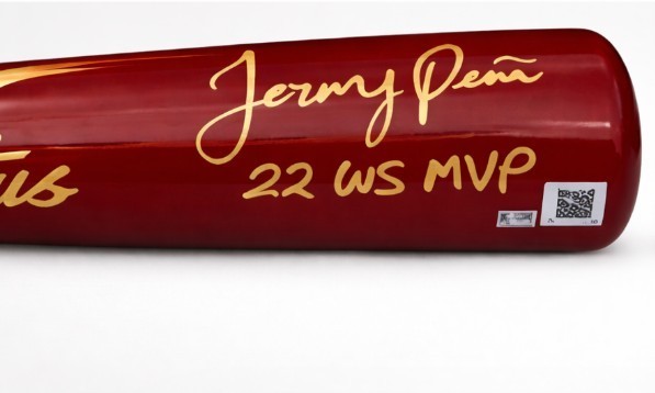 Jeremy Peña Signed Bat “22 WS MVP” Astros MLB Authenticated + 22