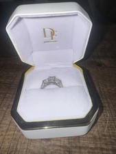 Beautiful Hidden Halo Trilogy Princess Cut Diamond Engagement Ring lab created 