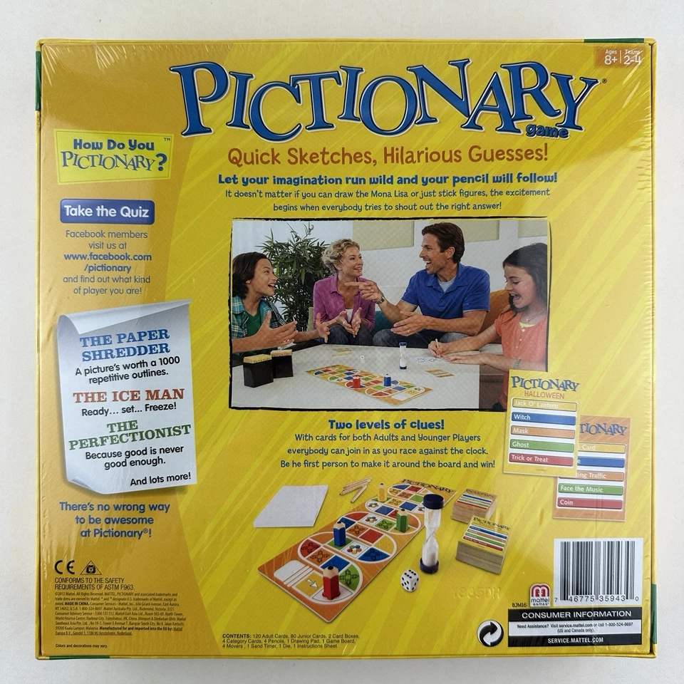 Pictionary Family Game Quick Sketches and Guesses 2-4 Teams Ages 8+ New Sealed - Image 3 of 4