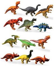 Plastic Assorted Mini Dinosaur Figures, Little Dinosaur Figurine, 12 Dinosaur