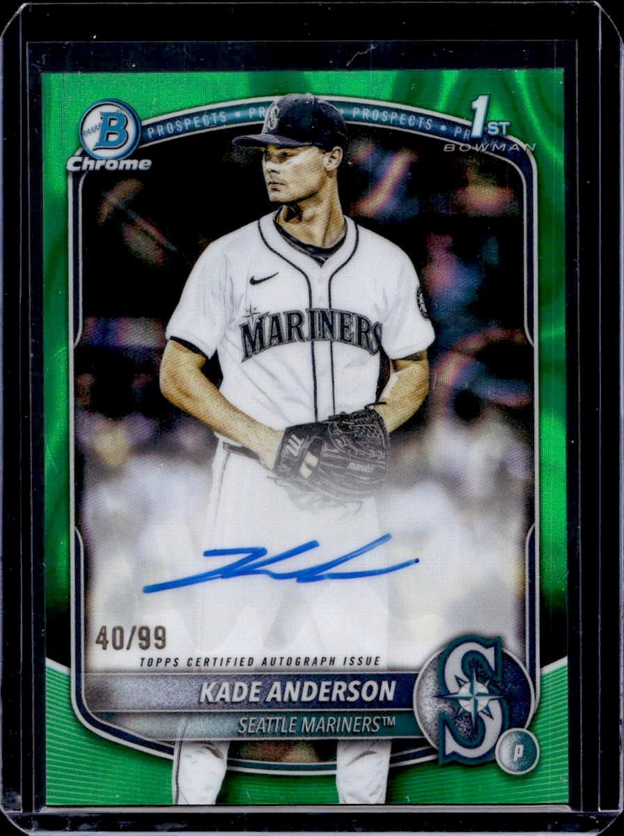 Kade Anderson 2025 Bowman Draft Chrome 1st AUTO Green Lava Refractor #D 40/99