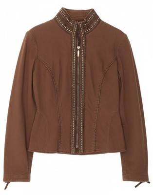 ROCCOBAROCCO Womens Bomber Jacket IT 46 Large Brown Cotton CL13