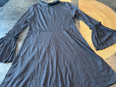 topshop grunge dress TOPSHOP DRESS WOMENS 12 RIBBED BELL SLEEVE WHIMSYGOTH GYPSY GRUNGE