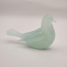 Archimede Seguso Murano Glass Pastel Blue Alabastro Bird Figurine 5"