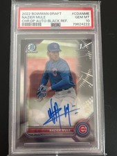 NAZIER MULE 2022 BOWMAN CHROME 1ST DRAFT Black Refractor AUTO /75 PSA 10