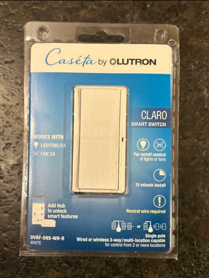 Lutron Caseta Claro Smart Switch DVRF-5NS-WH
