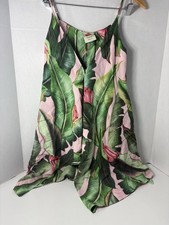 Farm Rio Women's Mini Wrap Dress Tropical Pink Palms Vacation Cruise Size XS NWT