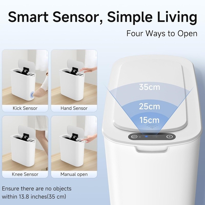 Touchless Motion Sensor Trash Can Odor Seal Removable Bag Fix 5 Gallon New
