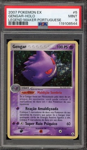 Pokemon Gengar EX Legend Maker PORTUGUESE Holo Rare #5 PSA 9 Mint