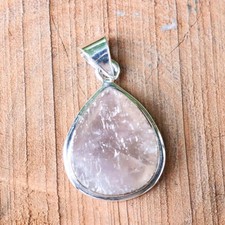 Rose quartz Pendant, 925 Sterling Silver Pendant, Natural Pink Rose Quartz Pe
