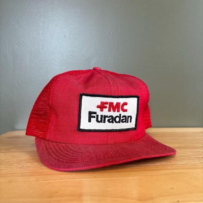 Vintage FMC Furdan Red Patch USA Trucker Mesh Snapback Hat