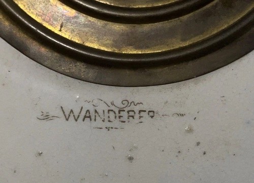 Antike Ansonia Porzellan blaue Manteluhr - "Wanderer" funktioniert - Bild 8 von 14