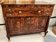 Antique Classical Butlers Desk sideboard OUTSTANDING Flame Mahogany circa 1825