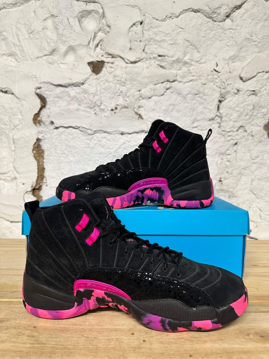pink black jordan 12
