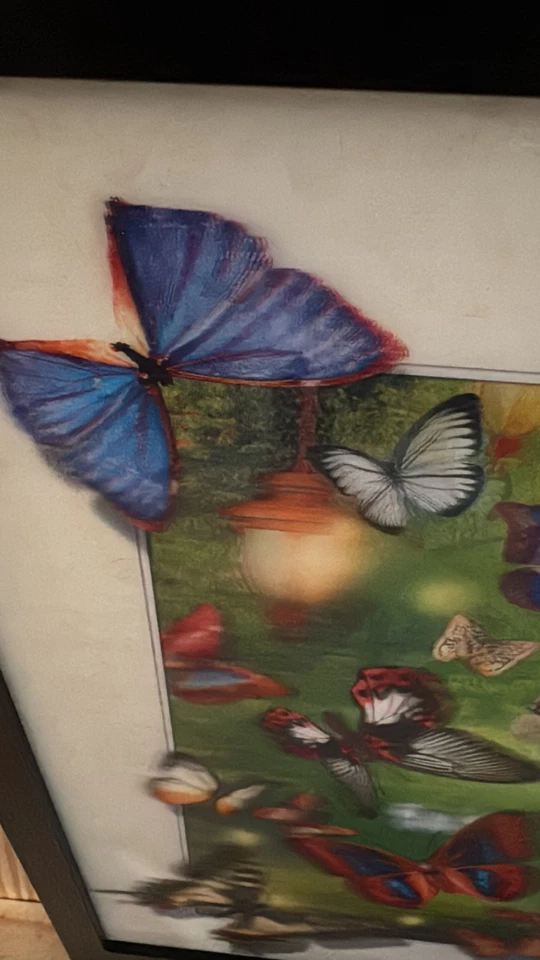 3D Butterfly Art Print – Optical Illusion Modern Wall Décor, Framed 20x20" - Image 3 of 4