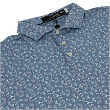 Ralph Lauren RLX Golf Floral Print Polo Shirt Mens XL Blue Performance NEW
