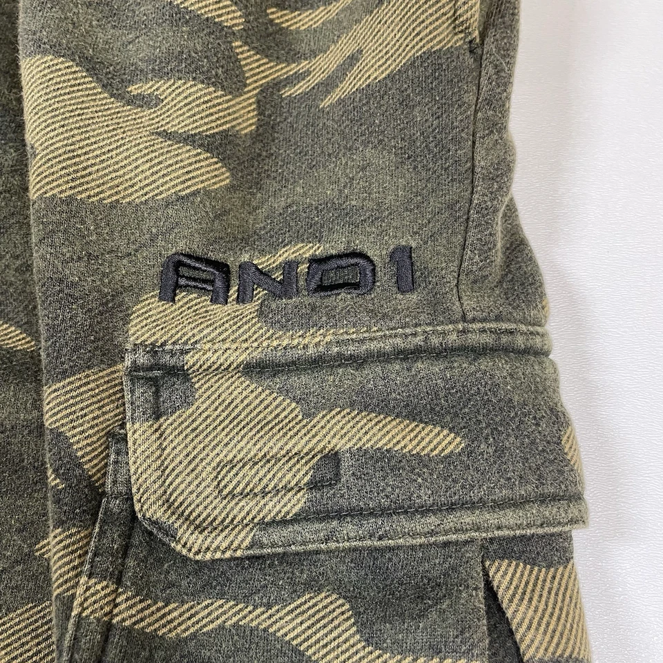 Мужские тренировочные штаны And1 большой зеленый камуфляж грузовые РАЗМЕРЫ 30x26 ПОДОЛ - Изображение 3 из 4