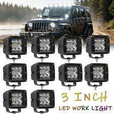3 72w Led Cube Work Light Bar Spot Pods Driving Fog Offroad 4wd Utv Atv Suv