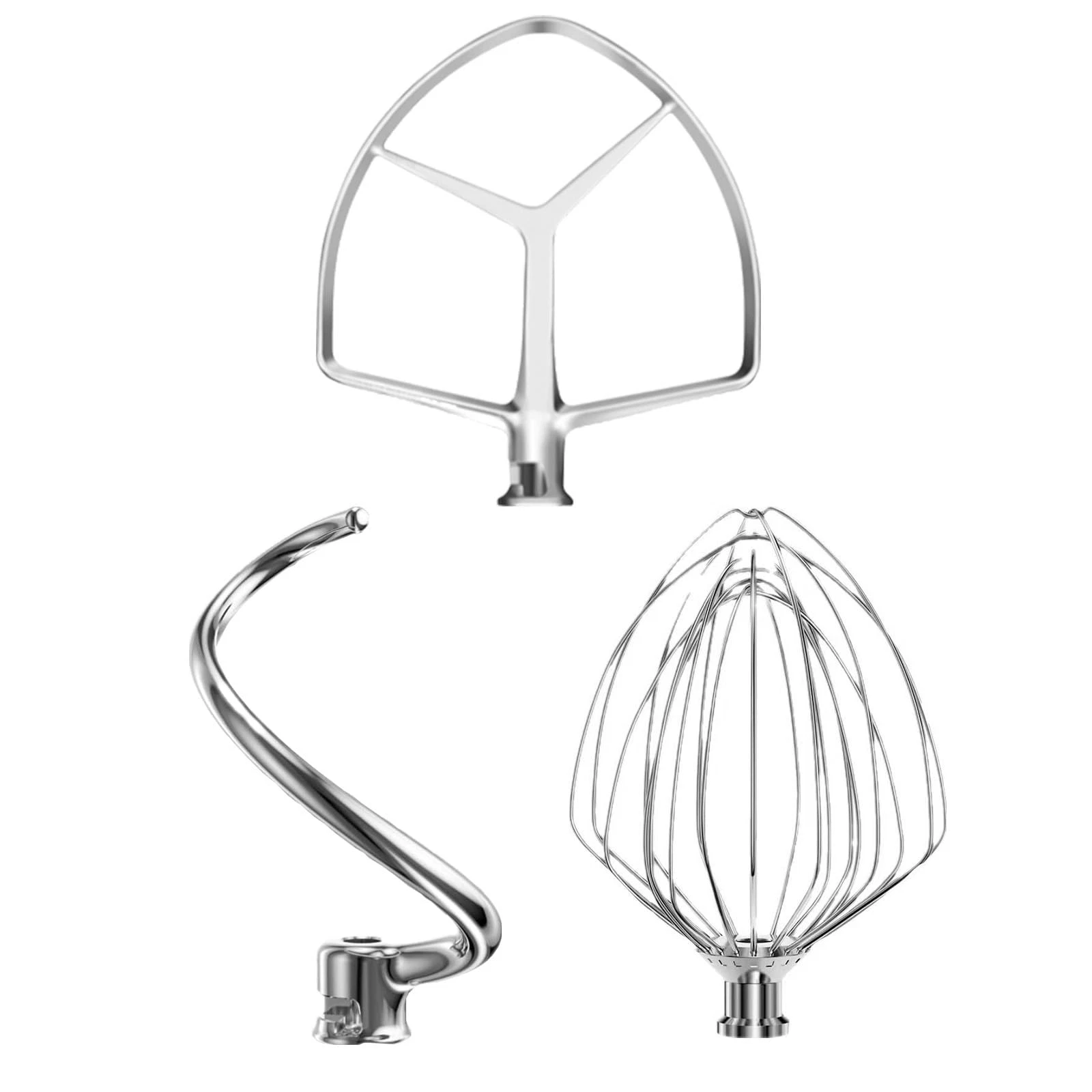 Stainless Steel Stand Mixer Attachment 3-Piece Set for KitchenAid 7QT Lift Bo...