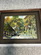 DUFEX Foil Art Prints England cockington forge Landscapes Nature Cottage Vintage