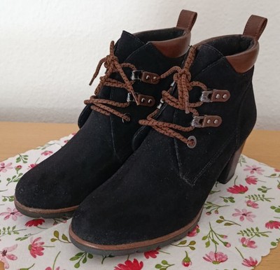 Marco Tozzi Stiefeletten Schwarz | Gr. 37 | Wildleder Optik | Blockabsatz