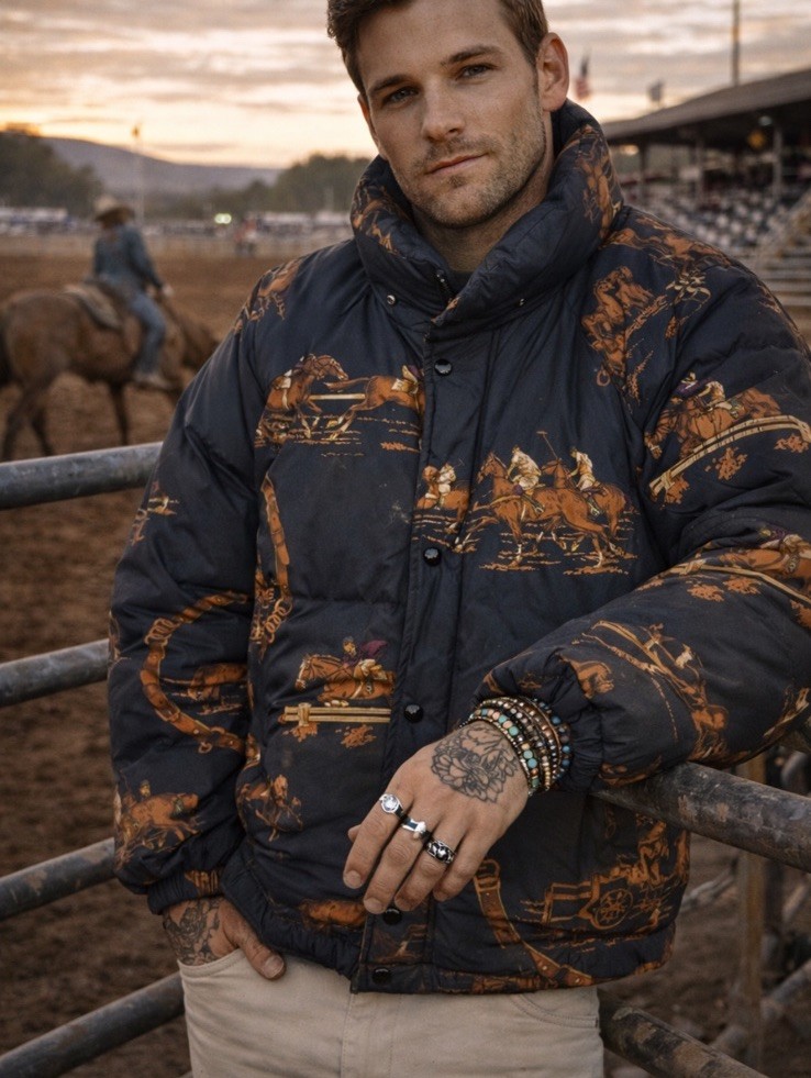 Ralph Lauren Large Equestrian Down Jacket Rodeo Horse Coat Polo