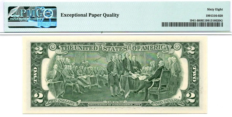 2017A $2 New York Fancy 02222205 Federal Reserve Note • 1941-B • PMG 68 EPQ - Image 3 of 3