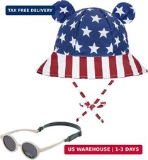 Durio UPF50 Baby Sun Hat and Sunglasses - Sun Protection Hat for Boy Girl, Wide