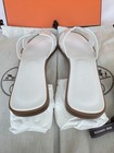 HERMES NEW 🎁GIFTABLE ORAN Sz 38.5 Blanc WHITE NEW W/RECEIPT — photo 4