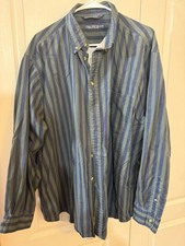 Nautica Men's XL Blue Green Striped Cotton Long Sleeve Button-Down Shirt