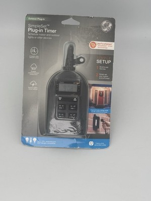 GE myTouchSmart Outdoor Plug-In Timer SimpleSet Digital 2 On/Off Jasco 81638