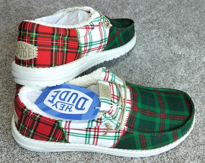 Hey Dude Wally Tri Tartan Plaid Loafer Mens 10 Green White Red Slip On Christmas Amazon.com: HEYDUDE Mens Wally Tri Tartan Plaid Green/White  main image 4