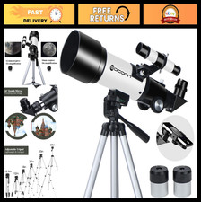70mm Aperture Refractor Telescope for Kids  Adults - Travel Scope for Moon  La