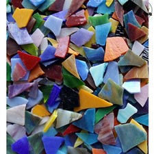 Stained Glass Mosaic Pieces Stained Glass 1kg Assorted Colors Irregular Shapes