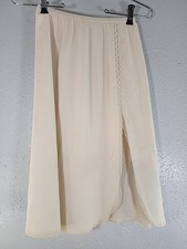 Vintage Shadow Line Half Slip Womens Size sm Ivory Satin Skirt Lace Trim Classy