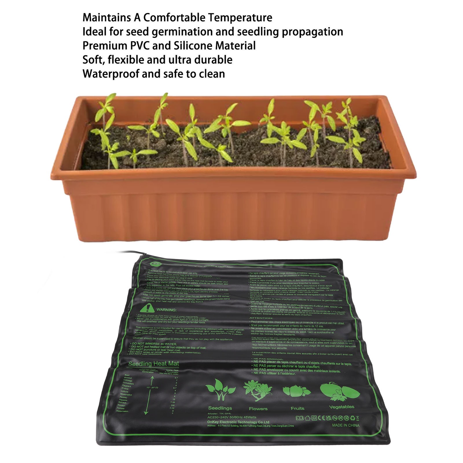 Heating Mat Waterproof Warm Safe Efficient Plant Heat Pad For Indo