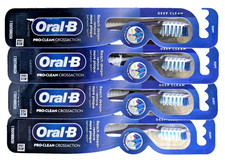 Oral-B 4 PURPLE Toothbrushes Pro Clean Cross Action Deep Clean   Soft Bristles
