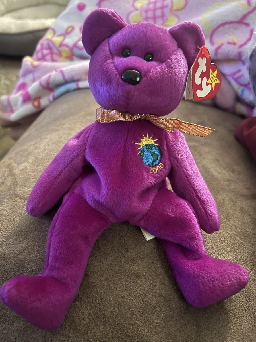 Ty Beanie Babies Millennium Bear Plush Toy - Purple for sale