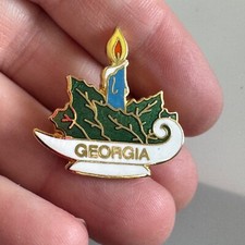 Georgia Christmas Candle Lapel Pin Candlelighter Vintage