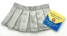 Build-A-Bear Silver Satin Pleated Skirt Outfit NWT- Fits 10  to 24  Plush