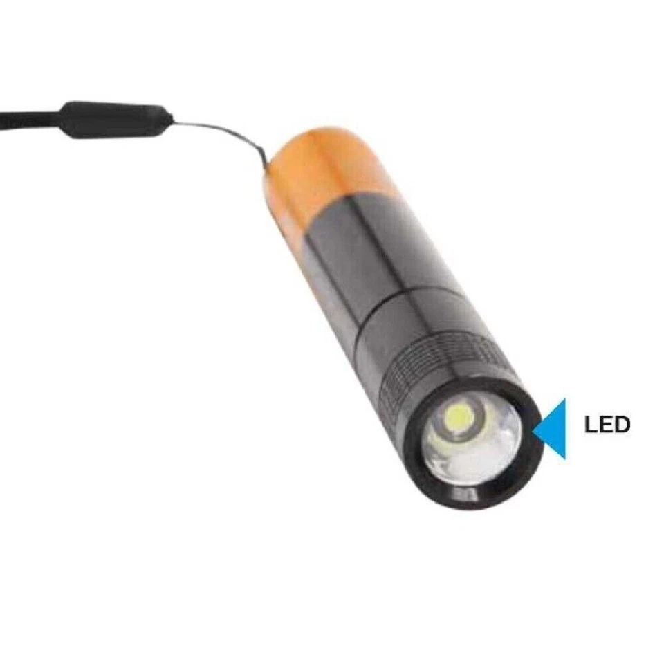 TORCIA LED TASCABILE IN ALLUMINIO - NERO LED SLIM CFG BATTERIA INCLUSA