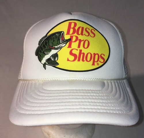 BASS Pro Shops Cappello Maglia Snap regolabile Retro Camionista Pesca  Bianco Cap EUC | eBay