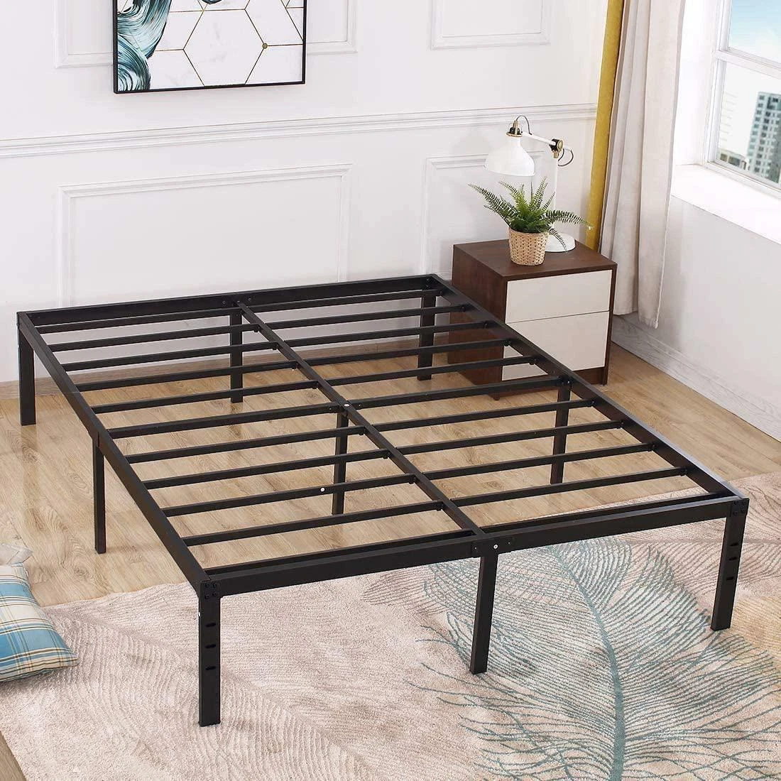 TATAGO CAL King 18 Inch 3500lbs Heavy Duty Metal Bed Frame