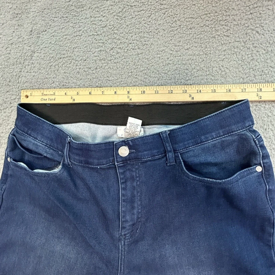 Pantalones de mezclilla OSO informales para mujer 14 azul corte bota cintura elástica Foto 4 de 4