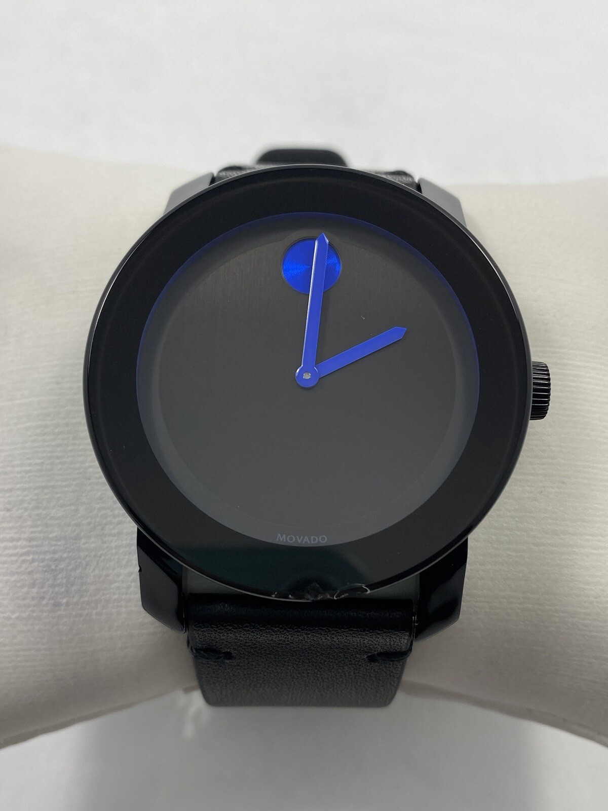 Movado Bold TR90 Black Dial Leather Strap Men's SWISS Quartz Watch 3600307 eBay