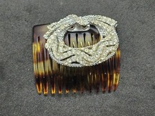 Vintage Riviera Rhinestone Metal  Acrylic Barrette France 1960's