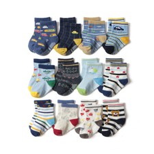 Toddler Grip Socks 12 Pairs Baby Boy Infant Kid Children Anti-slip Socks 0-5 Y