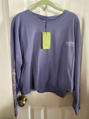 Quiksilver Women s T-Shirt Loose Crop Top Long Sleeve NEW