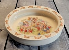 Vintage Royal Doulton Bunnykins Oval Baby Plate/ Dish Artist Barbara Vernon